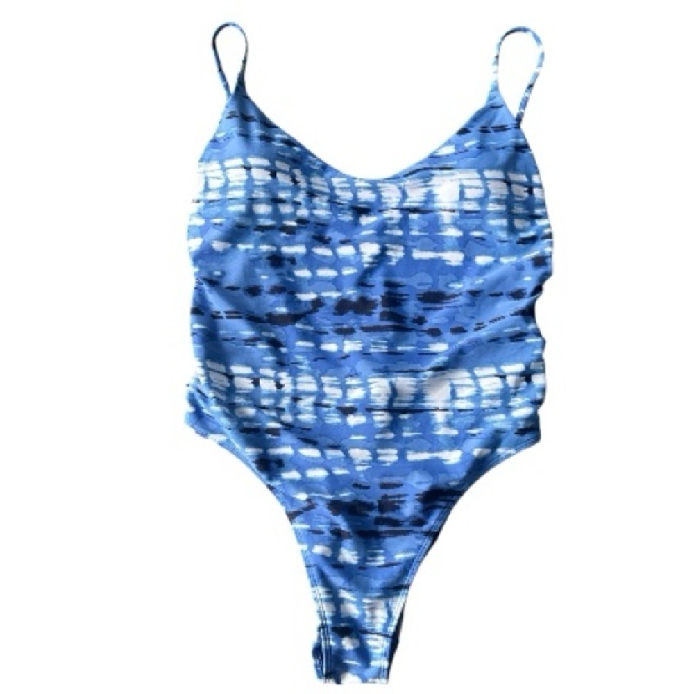 Aerie One Piece Printed Cutout Scoop Back Swim Suit - Picture 1 of 4